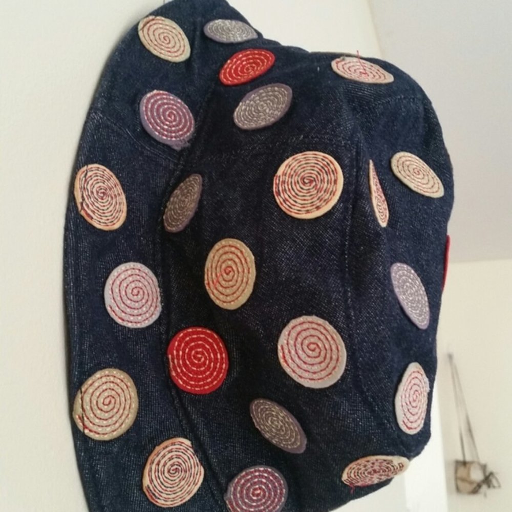 Women jeans hat straw decorated denim bucket accessories